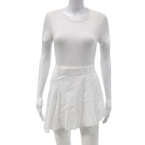 Hedge Womens Mini Tennis Skirt White 100% Cotton Tie Waist Size One Size